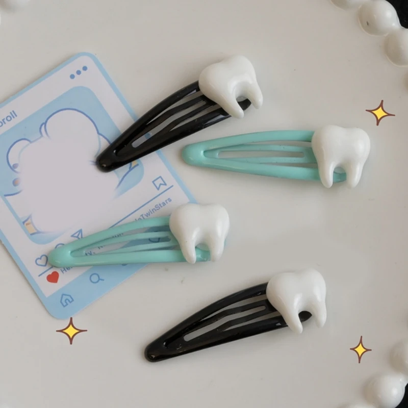 Tooth Clip Hairpin Y2K Girls Ornaments Headdress Hair Accessories Harajuku Barrettes Clip Bangs Hairpin