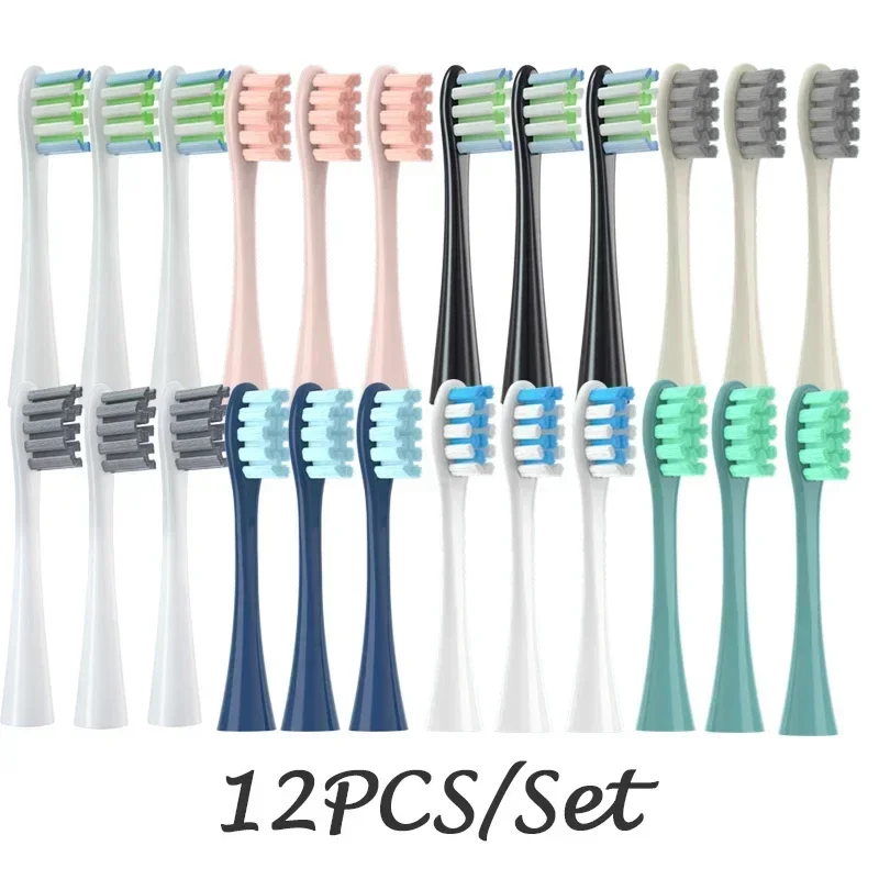 12PCS Vacuum Sealed Packed Replacement Brush Heads for Oclean X PRO/ Z1/ F1/ One/ Air 2 /SE Soft DuPont Deep Cleaning Nozzles