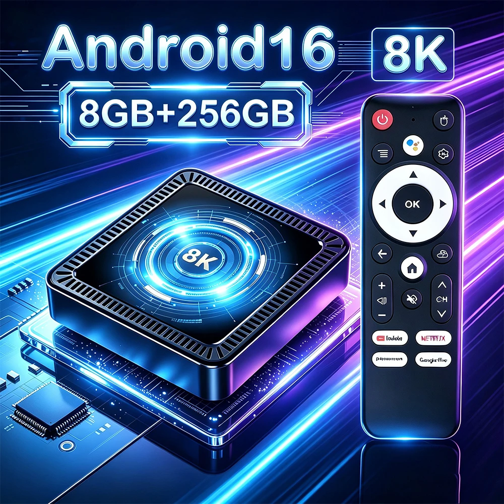 Q19 8K Android 16 Smart TV Box Ram 4GB 8GB Rom 64GB 128GB Quad Core H618 Google Assistant Voice Remote Wifi5G BT6.0 Media Player
