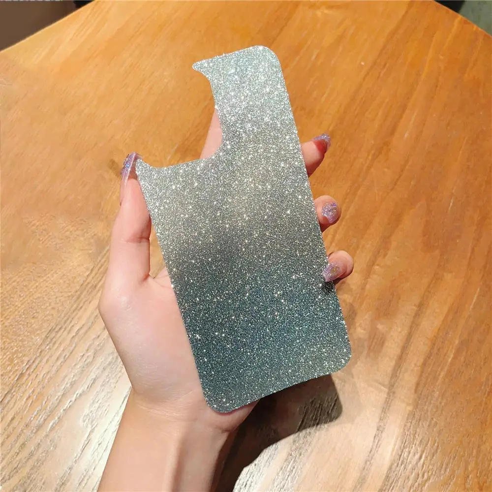 2Pcs/lot Gradient Glitter Paper For OPPO Find X6 X5 X3 X2 R17 R15 R15x Pro Lite Neo Decorative Phone Back Cover Film Not Sticker