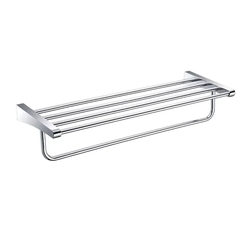Wall Mounted Aluminum Towel Rack Bathroom Hardware Storage Shelf Organizer for Hotel Home Kitchen Bath Accessories Holder