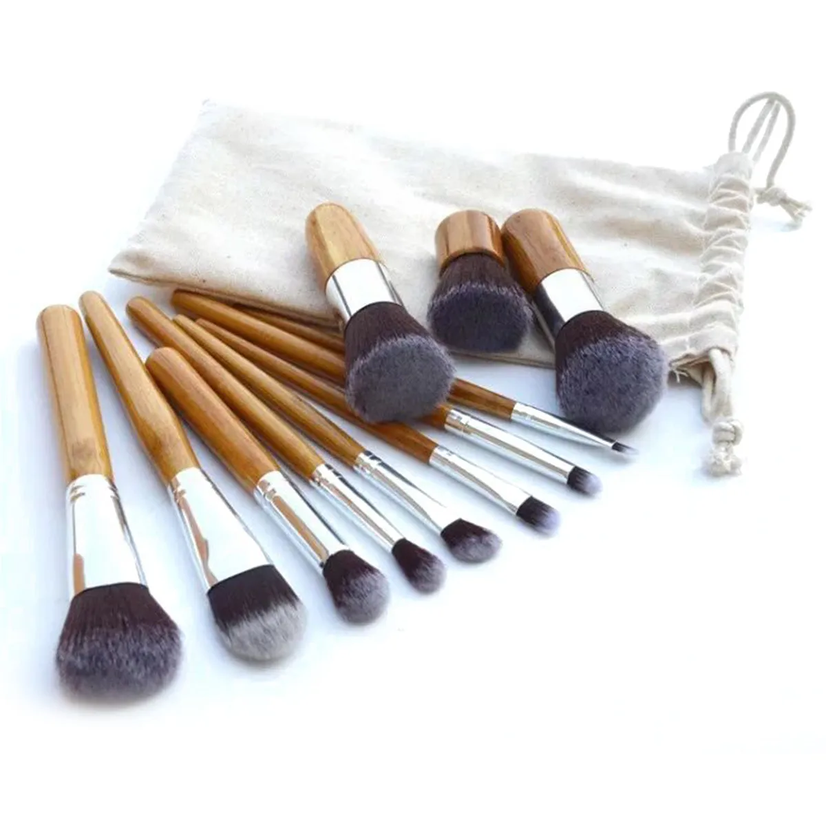 11Pcs Makeup Brush Set Powder Face Cheek Eyes Lips Tools Nylon Hair Soft Natural Beauty Essentials for Daily