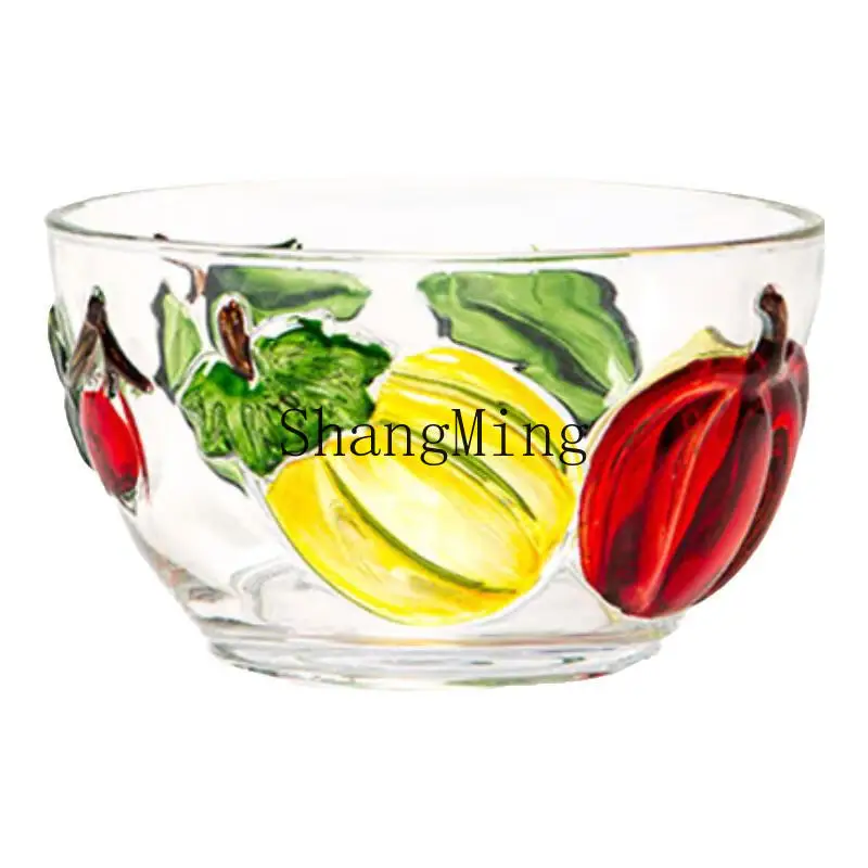 

DSA Painted Pumpkin Glass Small Bowl Salad Bowl Dessert Bowl Yogurt Household Rice