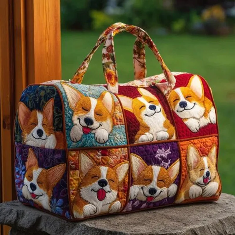 

Animals 3D Vintage Quilted Duffle Bag Women Men Travel Tote Handband 2026 Outdoor Weekender Bag