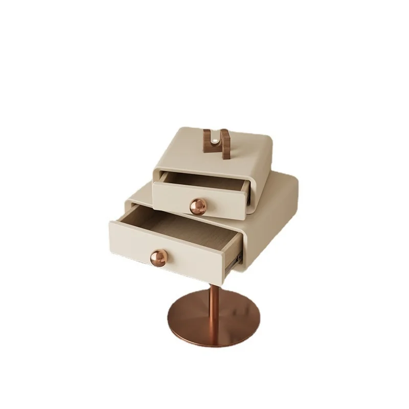 Modern simple rotatable bedside table Bauhaus retro style wooden bedside table