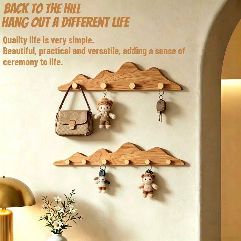 Cheap Entrance Coat Hangers Wall Living Room Wooden Hotel Clothing Rack Cute Clearance Space Saving Furniture Home Furniture