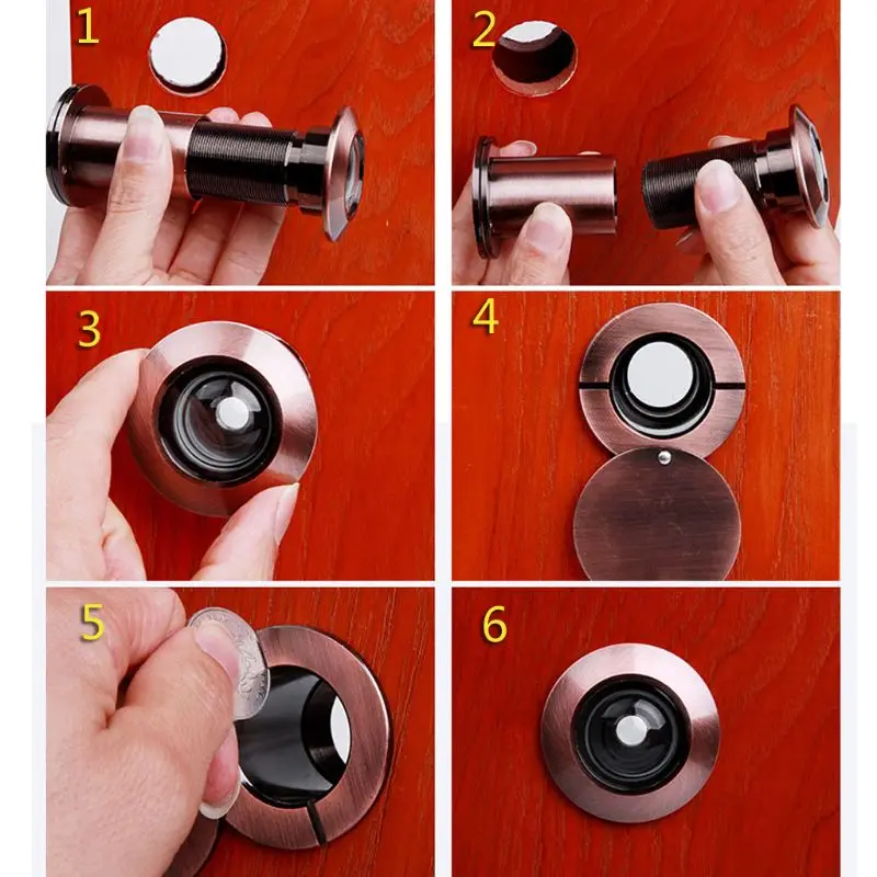 Anti-pry Peephole Security Door Viewer Adjustable Front Door Peephole with Anti-peeping Back Cover Door Hardware