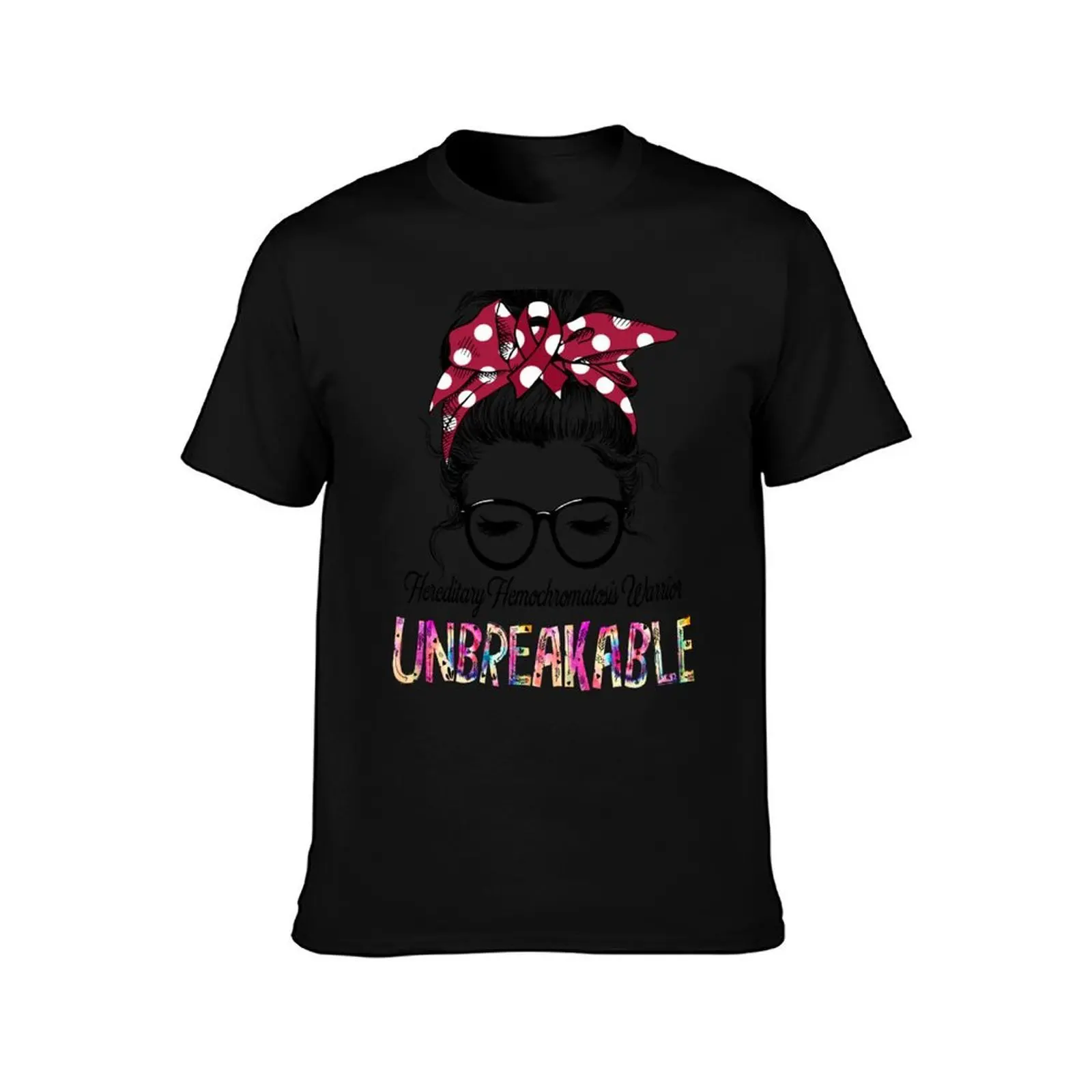 Hereditary Hemochromatosis Warrior - UNBREAKABLE - Hereditary Hemochromatosis Ribbon T-Shirt Summer Casual Cotton Tee