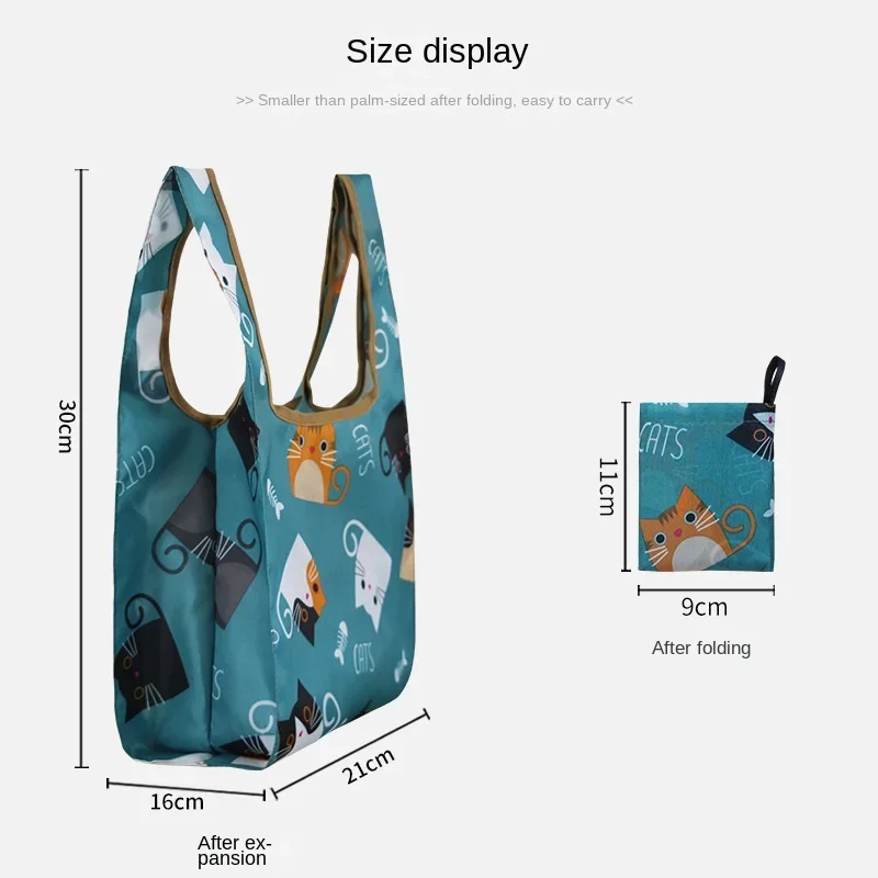 Snoopy Shopping Bag Cartoon Fashion Printing Foldable Eco-Friendly Tote Folding Pouch Handbags Convenient Waterproof Grocery Bag