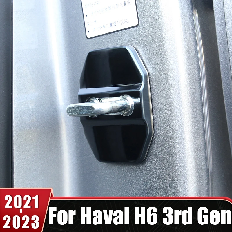 

4Pcs Door Lock cover Protect Sticker Emblems For Haval H6 3rd Gen 2021 2022 2023 GT DHT-PHEV Stainless Steel Car Accessories
