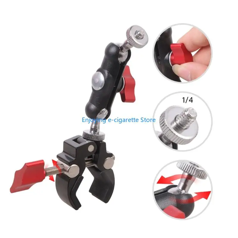 1/4 zoll Gewinde Ball Kopf Gewinde Schraube Halterung Adapter Einstellbare Telefon Mount Adapter Unterstützung Mehrere Gerät – Detail 10