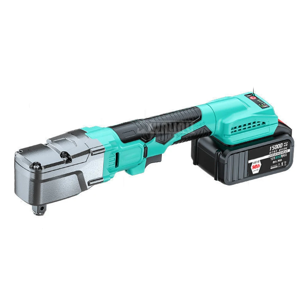 2100RPM Cordless Electric Wrench Rebar Metal Brushless Right Angle Wrench Torque 500N Lithium Impact Wrench for Bending metal
