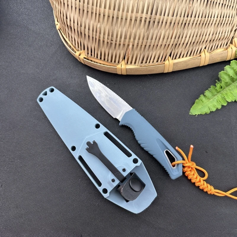 

BM 18050 Cross small straight knife D2 steel blade nylon fiber handle outdoor hiking wilderness survival EDC pocket knife