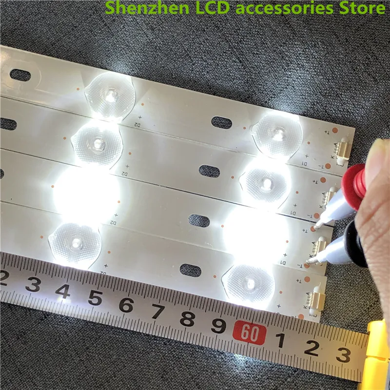 5 unid/lote para 32 pulgadas uso ZDJK-315D08-ZC14F-04 8LED 6V 590MM aluminio 100% nueva barra de retroiluminación de TV LCD