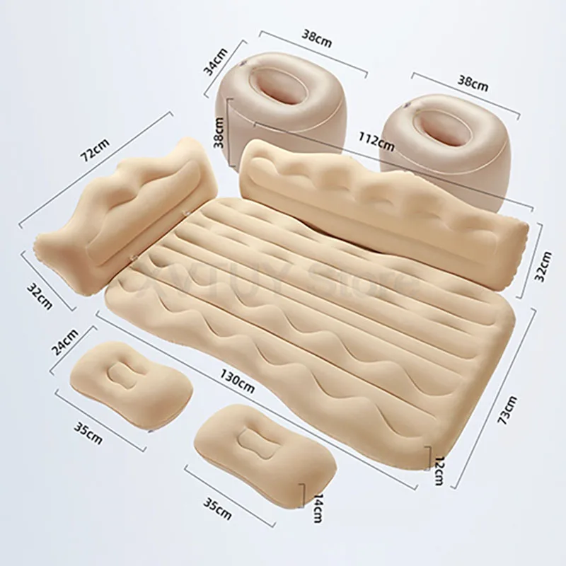 

Multi Functional Portable Car Air Inflatable Travel Bed Camping Mattress Sofa Pillow Outdoor Sleeping Pad for Auto Back Seat