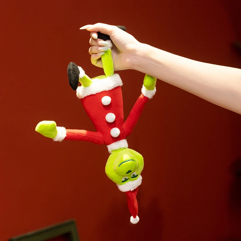 36cm Spezielles Grünes Anime-Weihnachtsmonster Plüschpuppe mit Schlanker Roter Kleidung Lustige Puppe Festtagsgeschenke – Detail 15