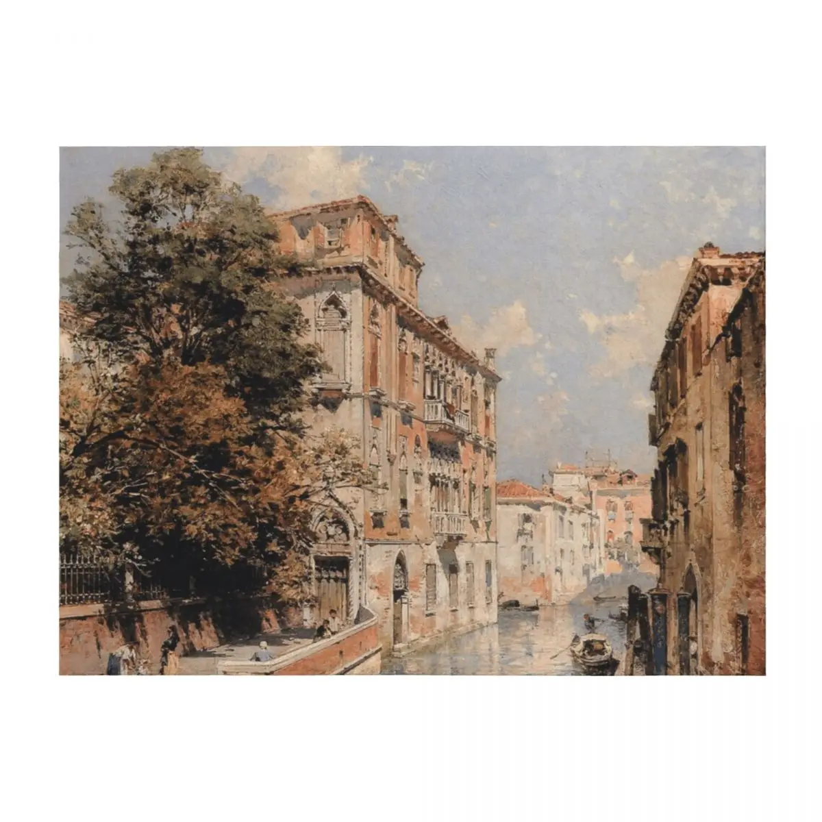 

A View in Venice, Rio S. Marina - Franz Richard Unterberger Throw Blanket Thins Blankets For Bed Retros Designers Blankets