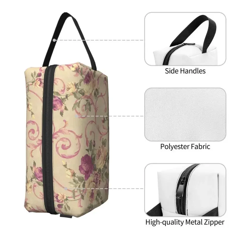 1PC Large Capacity Cosmetic Bag Skincare and Bathing Storage Bag Portable Flora Print Travel Toiletry Bag Waterproof Makeup Bag