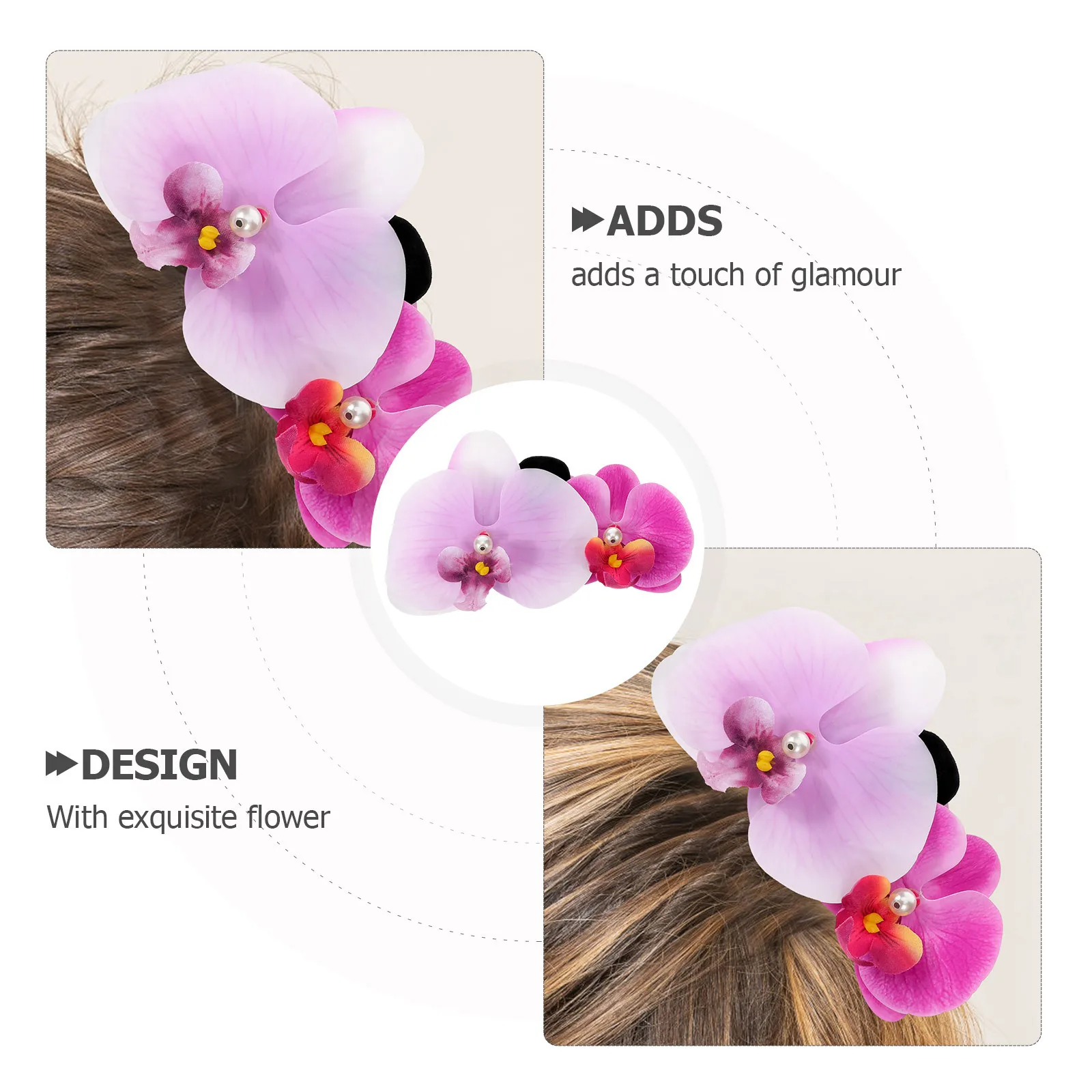 Clips de garra de flores, accesorios florales para el cabello con perlas, pasadores de joyería para el cabello elegantes y ligeros para mujer, fecha de uso diario