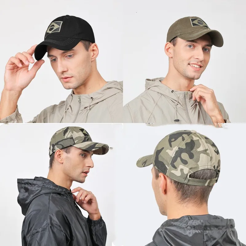 Brazilian Flag Camouflage Baseball Cap Men Jungle Combat Caps Adjustable Summer Outdoor Cotton Casual Hat Hip Hop Sports Sunhat