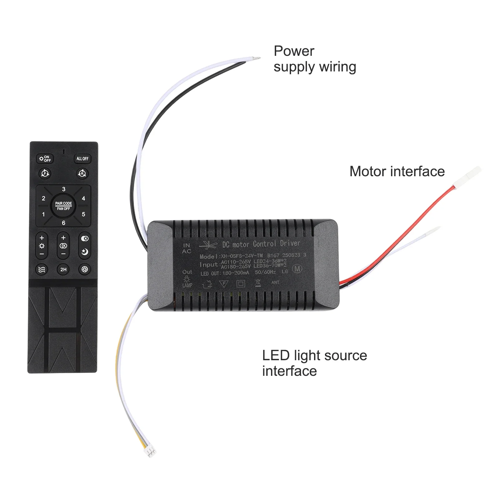 

Потолочный вентилятор, пульт дистанционного управления с 6 различными настройками скорости вентилятора для вентилятора спальни, беспроводной контроллер затемнения, драйвер переменного тока