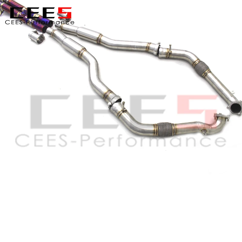 CEES Performance-silenciador Valvetronic de titanio, tubos de Escape para Audi S4/S5 B9 3,0 T 2019-2023, Escape de afinación de Catback completo