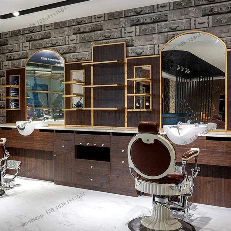 salon mirror table  salon hair cutting mirror table  cabinet integrated hair salon  table