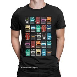 Incrível pedal placa guitarra gola algodão camiseta masculina, música Harajuku Tee, roupas de tamanho grande