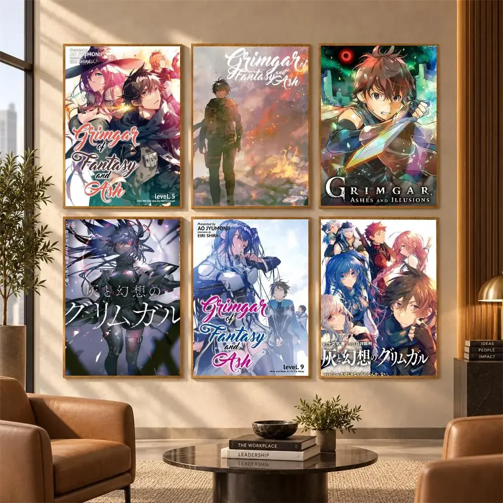 G-Grimgar of F-Fantasy and A-Ash Poster Wall Stickers Self Adhesive Art Mural HD Decals for Bedroom Living Room Home Decor Gift