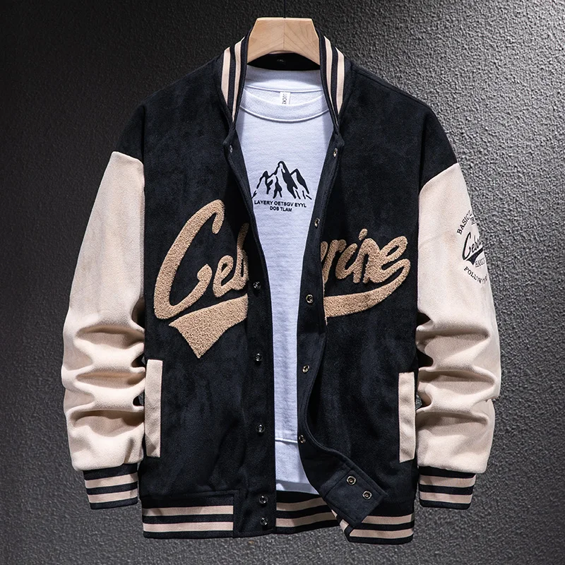 

Свободный крой, винтажная хлопковая бейсбольная куртка для мужчин, осенне-зимняя куртка для пилота, модная городская одежда, теплая верхняя одежда...