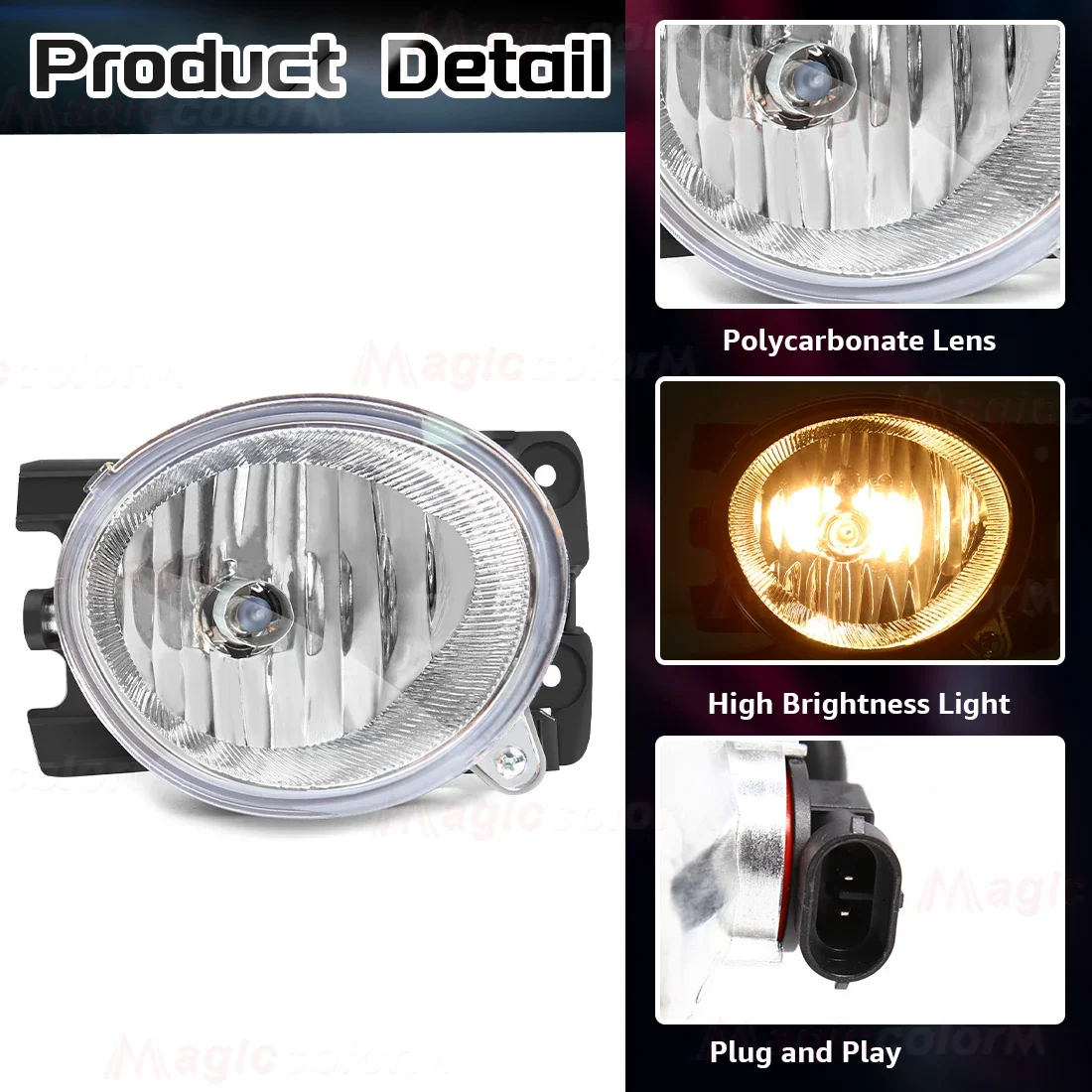 Car Fog Lamps For Honda Pilot 2009 2010 2011 Halogen Fog Lights Daylights Front Bumper Headlights DRL Daytime Running Lights 12V