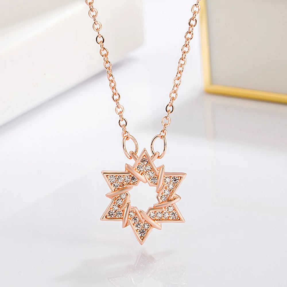 

Luxury Star of David Necklace for Women Men Fashion Hexagonal Star Pendant Chain Necklace Judaica Jewish Jewelry Choker de Prata