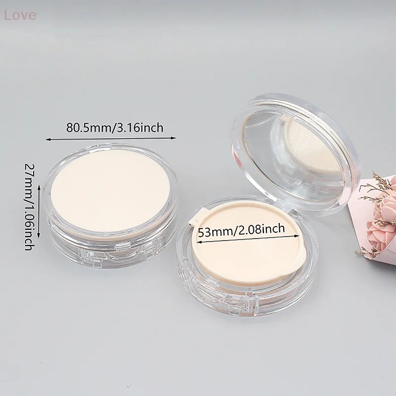 [L&P] 15 جرام/0.5 أوقية صندوق نفخة وسادة هوائية فارغة حقيبة مستحضرات تجميل محمولة مع مرآة إسفنجية لمسحوق كريم الأساس BB