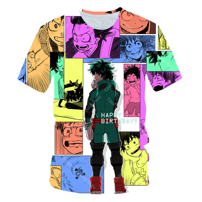

My Hero Academia Summer Boys Girls Short Sleeve Clothing for Tee Cute casual fashion Parent Child Clothing Short Sleeve T-shirt