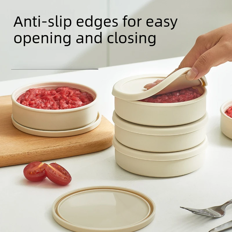 Patty Freezer Storage Box Beef Burger Press Mold Refrigerator Minced Meat Container for Home Meal Prep Food Preservation