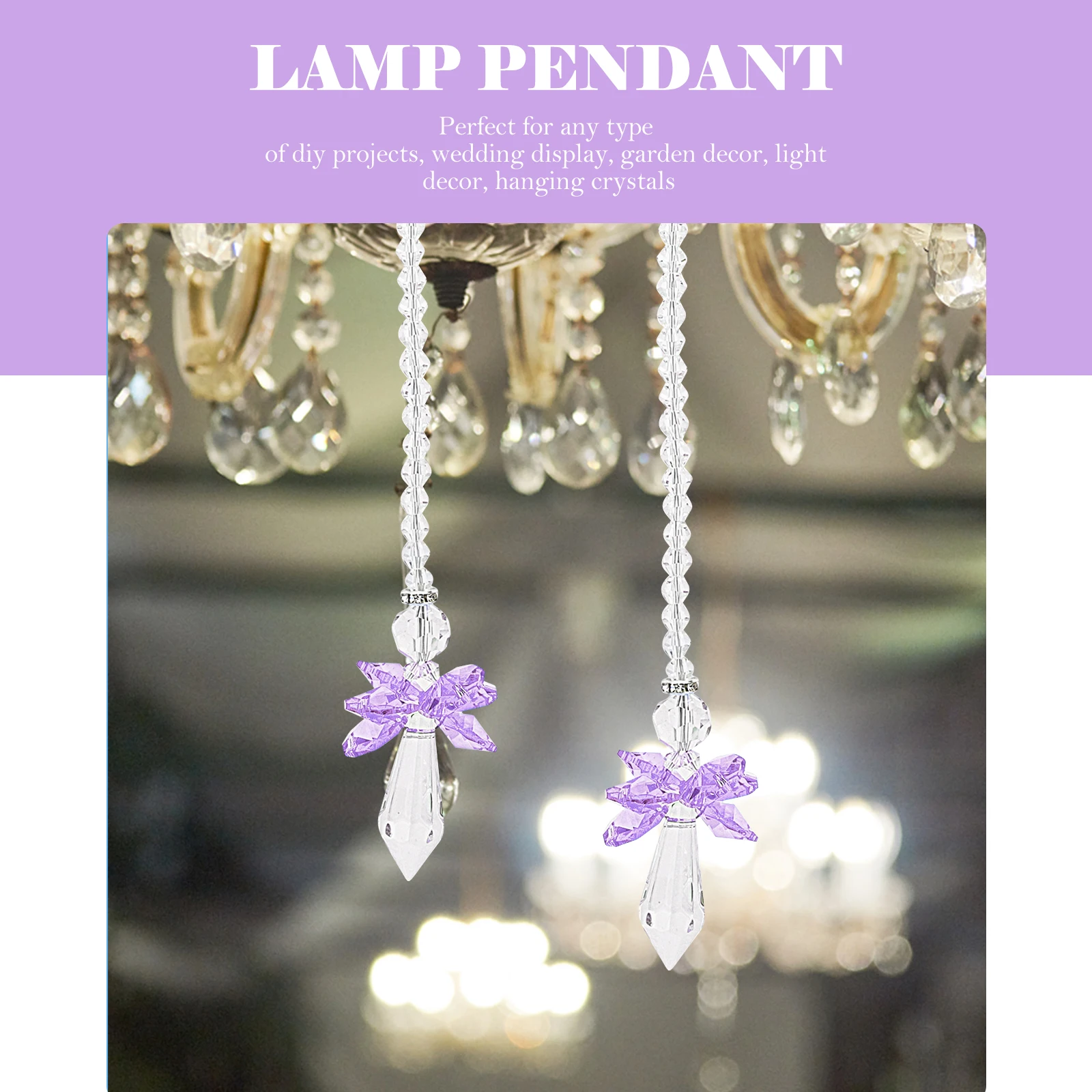 2Pcs Crystal Lamp Hanging Decorations Prisms Design Sun Catchers Garden nament Car Pendant DIY Wedding Display Home Decor