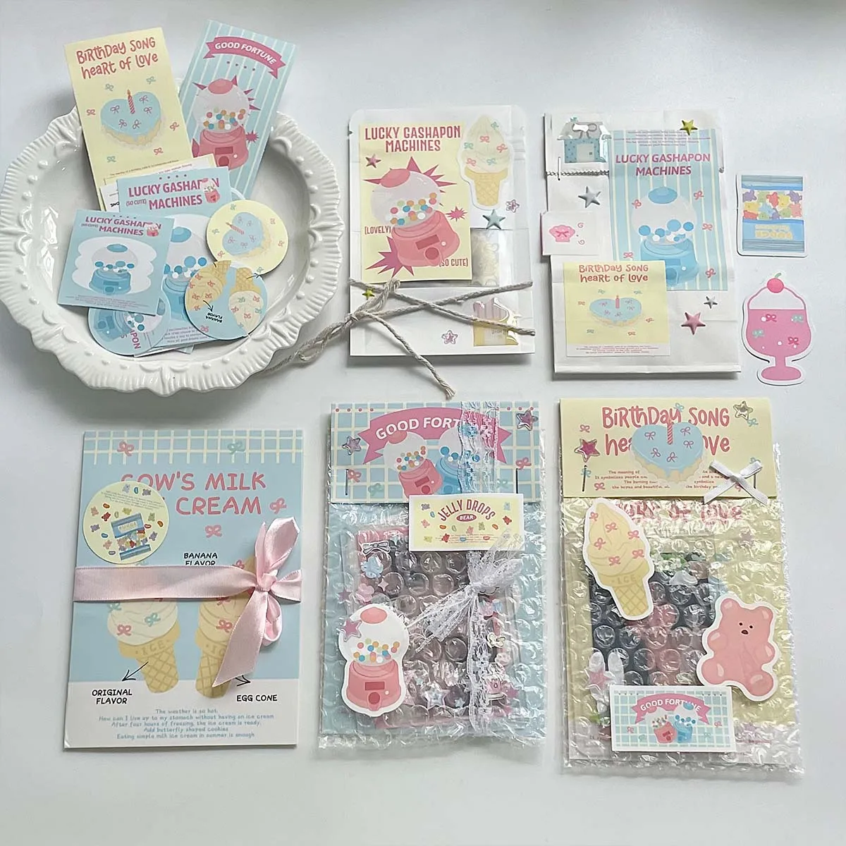 29P Food Theme Foldable Hanging Card Thank you Cards for diy Jewelry Display Card Stationery Packaging Retail Price Tag