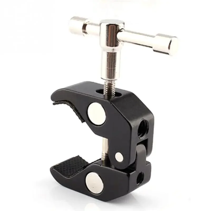 Braçadeira de barra de metal klemmen super c braçadeiras dslr rig lcd monitor estúdio luz metal caranguejo alicate clipe super t-track braçadeira