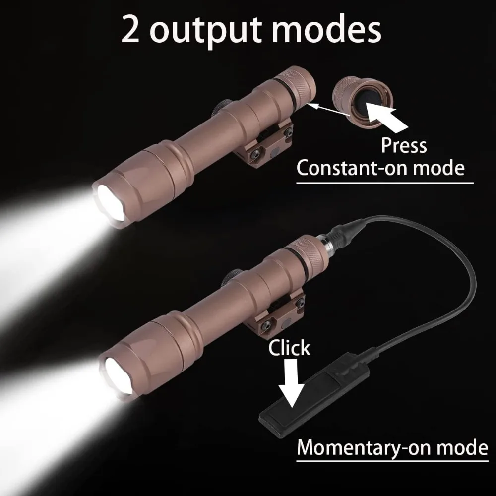 M300A M600C 전술 LED 손전등 사냥용 스카우트 라이트 AR15 HK416 야외 사냥용 20MM 레일 장착 가능