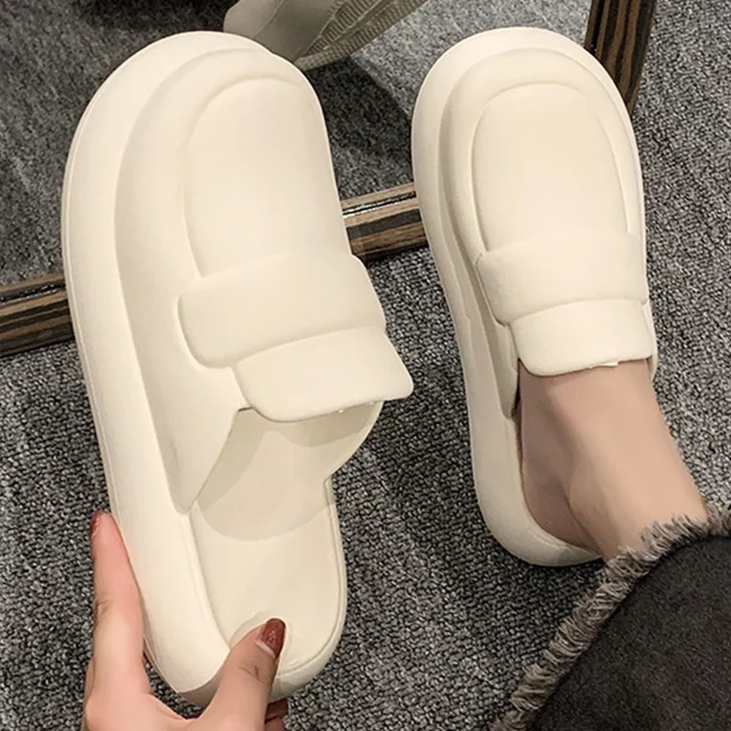 Mieszkania platformy kapcie muły buty damskie nowy Trend klapki na co dzień buty jesień komfort chodzenie Zapatillas De Mujer slajdy