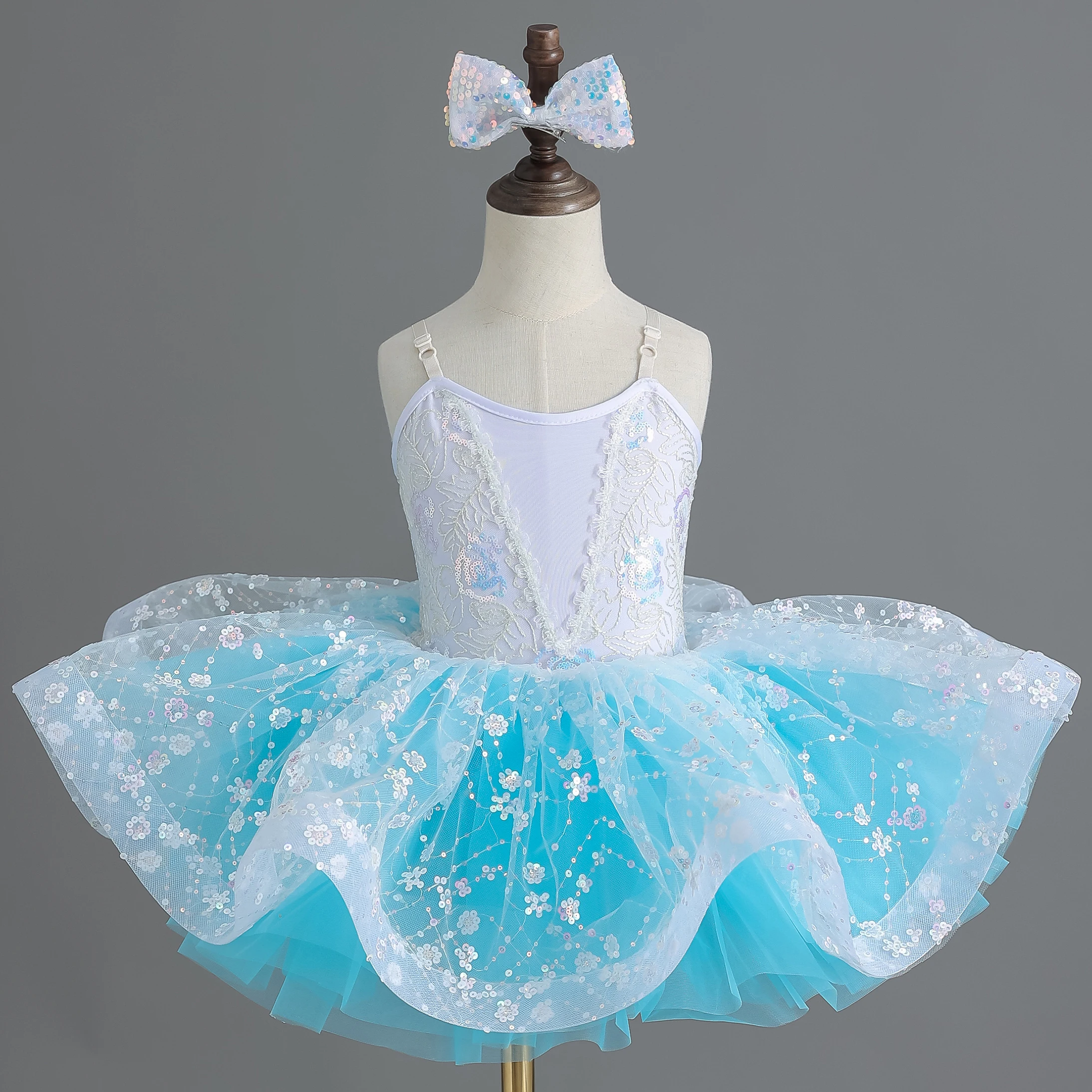 أطفال فستان الباليه سبعة ألوان الفتيات الأطفال الترتر فستان الأميرة الباليه توتو راقصة الباليه حفلة ملابس رقص فستان الباليه