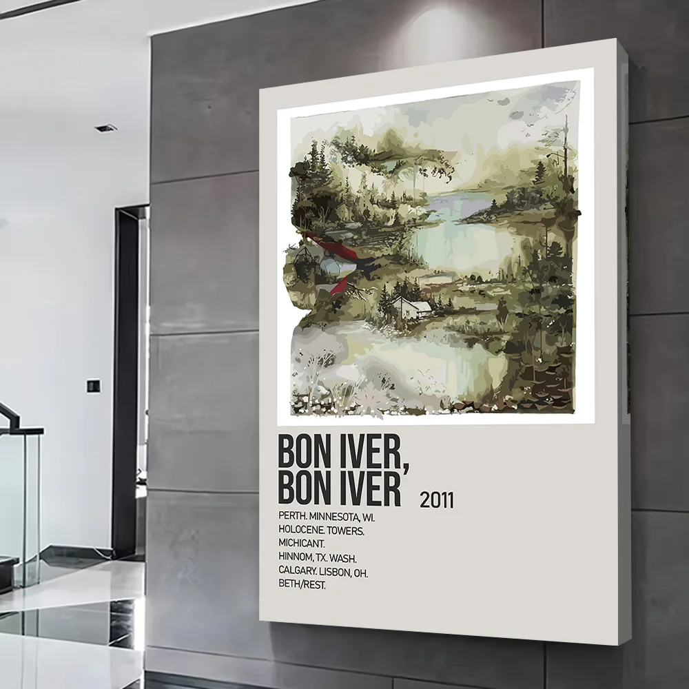 Bon Iver Bon Iver Album Poster Customizable Printed Canvas Painting Wall Art Gift for Wand Deko Modern Living Room Pictures Arts