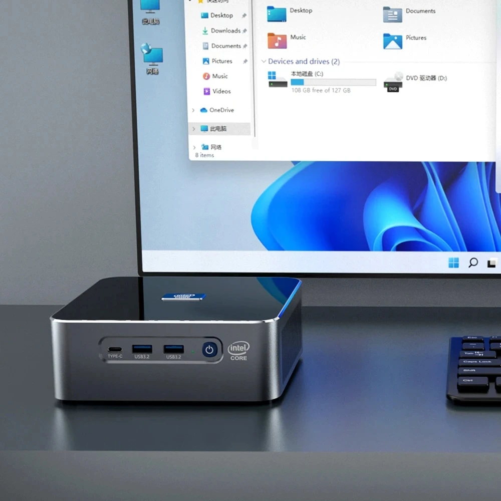 Mini PC i9 Ryzen 9 Desktop Computer - 13th Gen Intel i9 / AMD Ryzen 9, Gaming Office Home Mini Host, 4K Triple Display