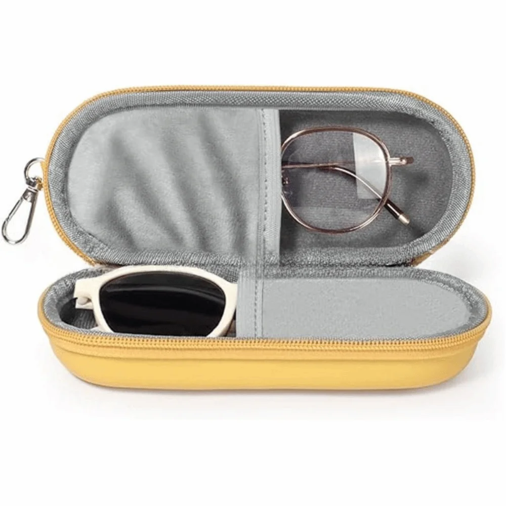 

Simple PU Glasses Storage Bag Hard Shell Dual Eyeglasses Case Waterproof Large Capacity Sunglasses Cover Outdoor