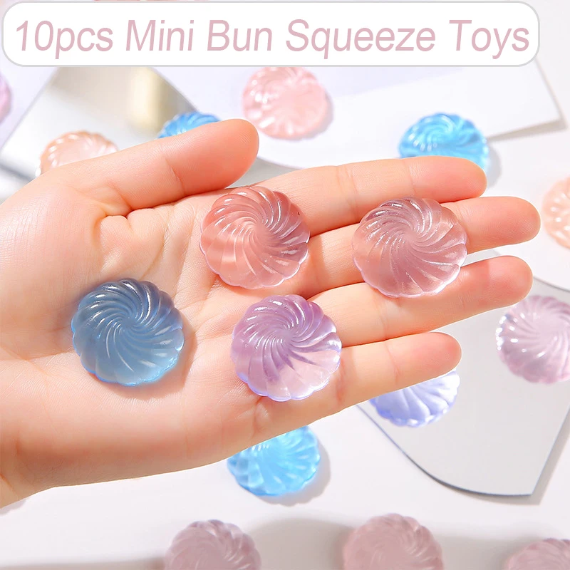 10 pçs mini pão transparente squeeze brinquedos fidget bonito lento rebote brinquedo de descompressão das crianças feliz brinquedos sensoriais presente aniversário