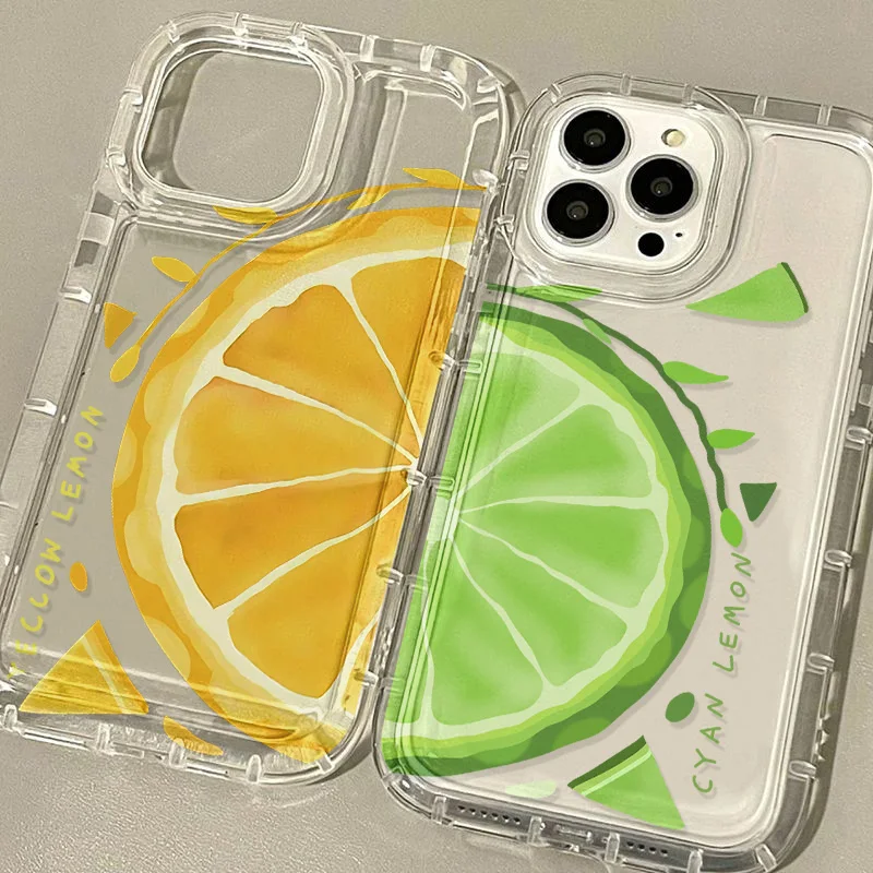 Fruit lemon Clear Case For iPhone 16 Case iPhone 13 11 12 14 15 16 Pro Max 7 8 Plus X XR XS Max SE 2020 Shockproof Phone Cover