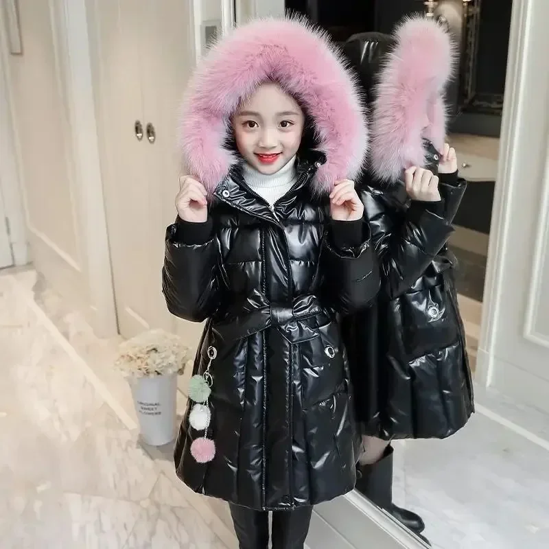 UNITIM 2026 Autumn Winter Jacket For Girls Waterproof Hooded Shiny Thick Girls Outerwear Coat 5-14 Years Kids Teenage Girl Parka