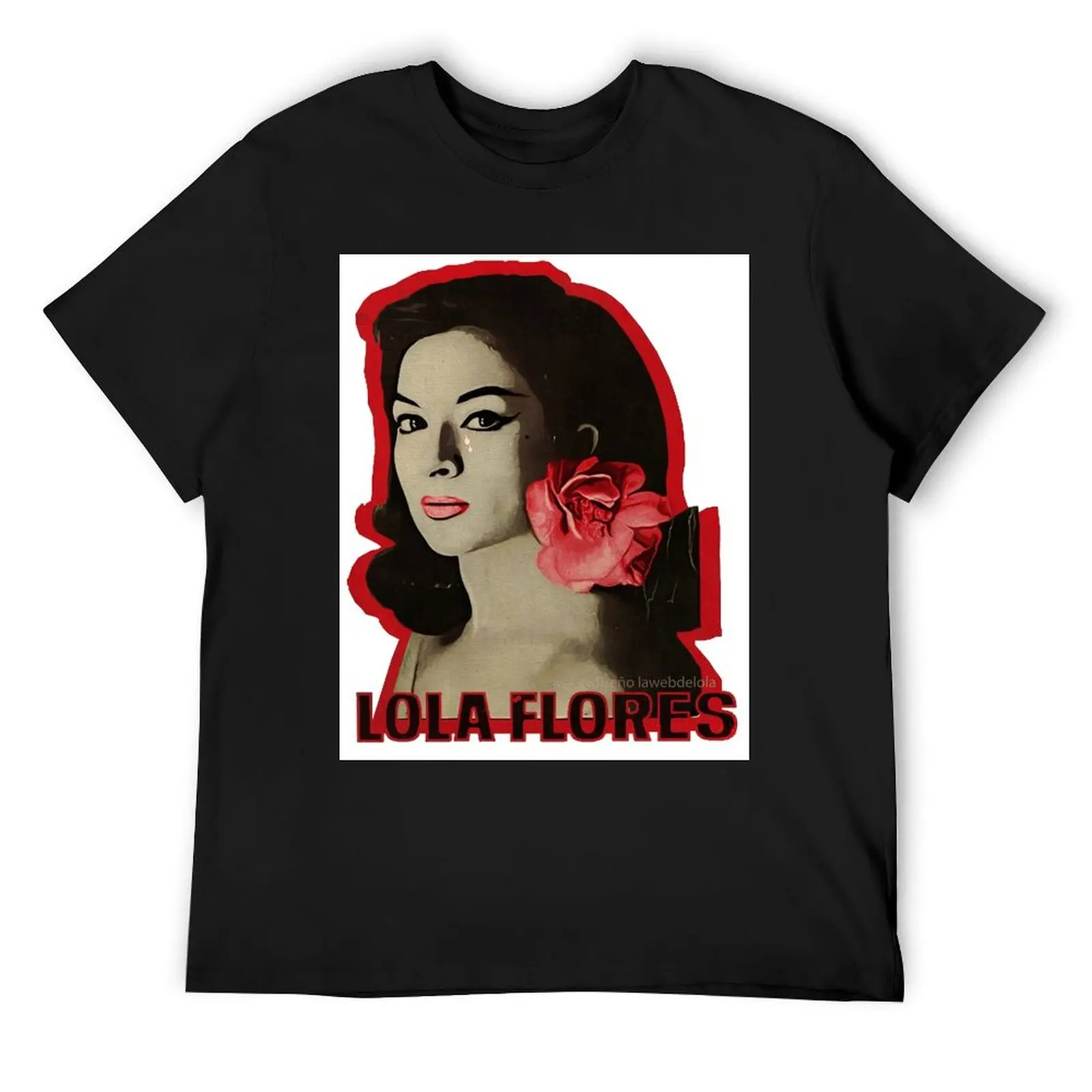 Lola Flores Red Flower T-Shirt anime stuff boys whites tops men t shirts high quality