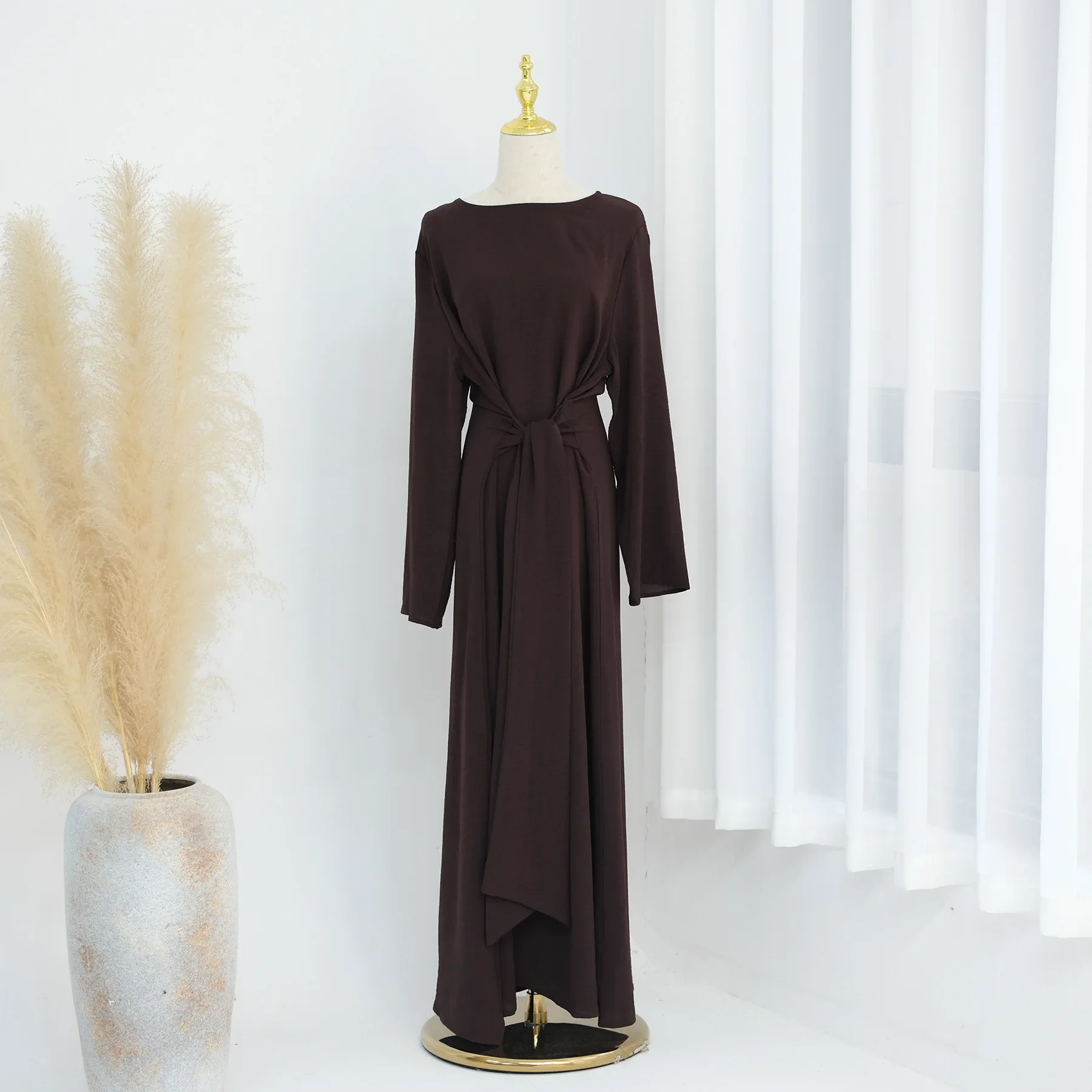 Plain color abaya Dubai outfit Saudi Arabia Muslim Modest Dress Turkey Islam Hijab Dresses Kaftan/Caftan Robe Femme Musulmane