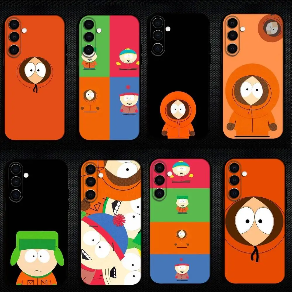

Funny S-South-P-Park Cartoon Phone Case For Samsung Galaxy A73,A72,A71,A70,A53,A52,A51,Others Soft Black Shell